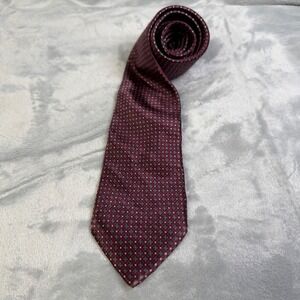 Sulka Silk Tie Mens OS Burgundy Geometric Foulard Luxury Necktie Made in France